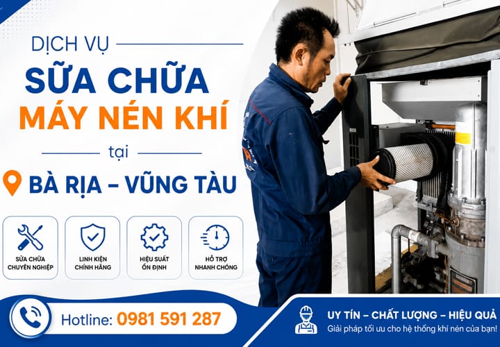 Dịch vụ sửa chữa máy nén khí tại Bà Rịa – Vũng Tàu