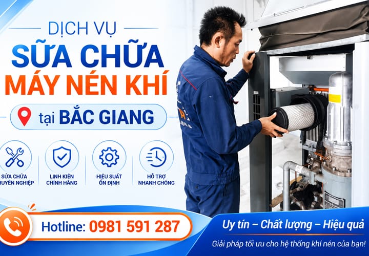 Dịch vụ sửa chữa máy nén khí tại Bắc Giang