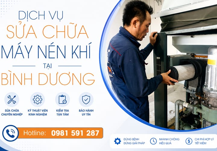 Dịch vụ sửa chữa máy nén khí tại Bình Dương