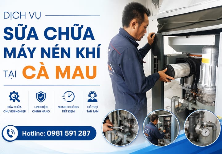 Dịch vụ sửa chữa máy nén khí tại Cà Mau