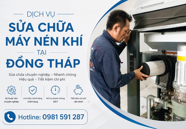Dịch vụ sửa chữa máy nén khí tại Đồng Tháp