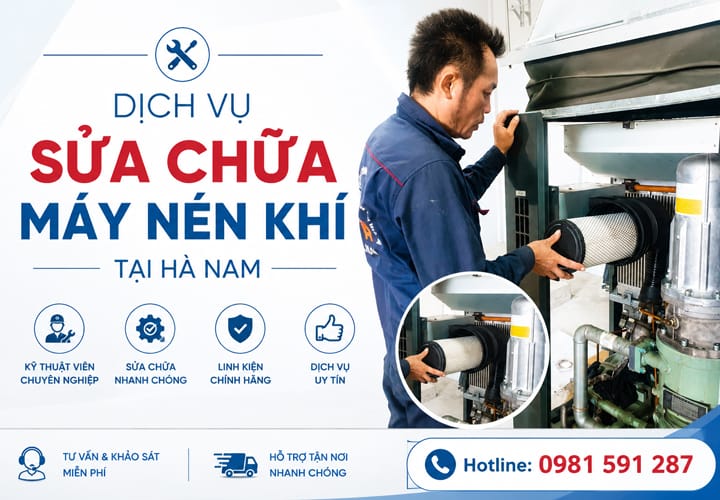 Dịch vụ sửa chữa máy nén khí tại Hà Nam