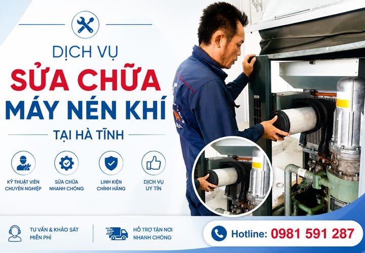 Dịch vụ sửa chữa máy nén khí tại Hà Tĩnh