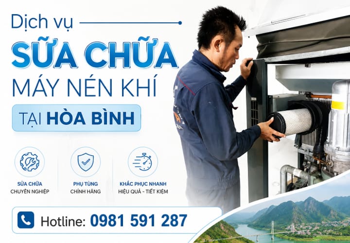 Dịch vụ sửa chữa máy nén khí tại Hòa Bình