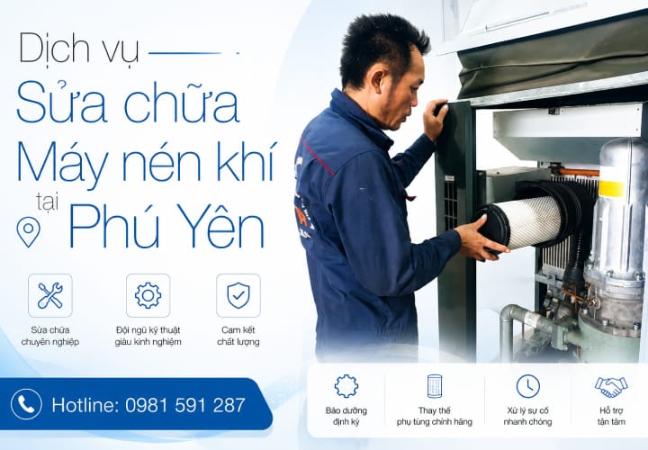 Dịch vụ sửa chữa máy nén khí tại Phú Yên