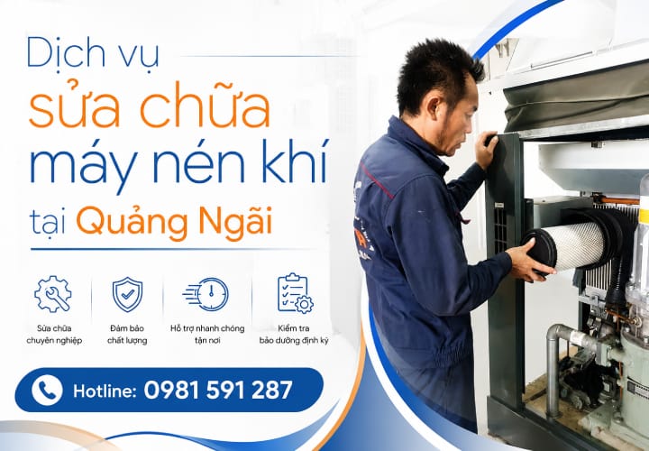 Dịch vụ sửa chữa máy nén khí tại Quảng Ngãi
