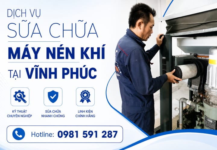 Dịch vụ sửa chữa máy nén khí tại Vĩnh Phúc